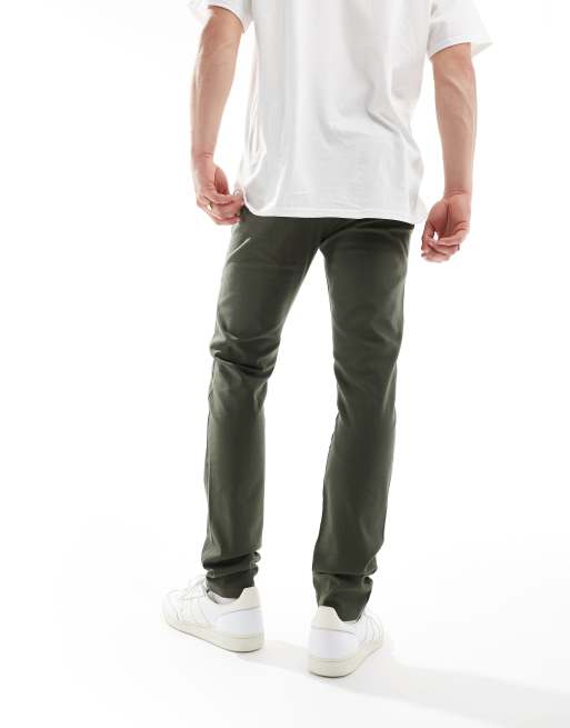 ASOS DESIGN – Spodnie chino o dopasowanym kroju w kolorze khaki, 3 z 5