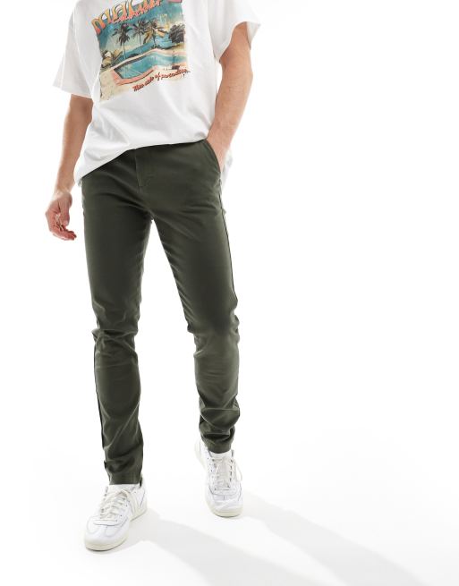 ASOS DESIGN – Spodnie chino o dopasowanym kroju w kolorze khaki, 4 z 5