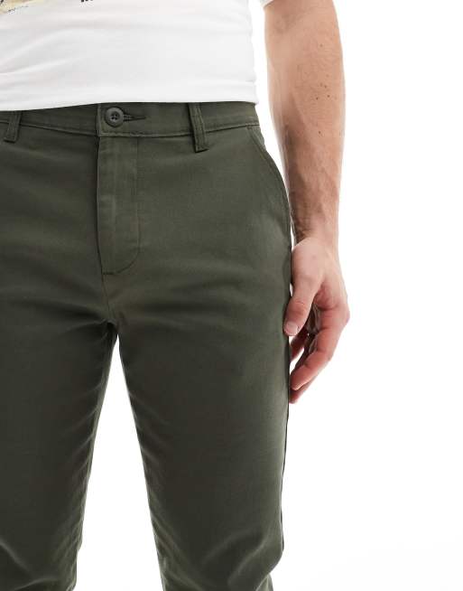ASOS DESIGN – Spodnie chino o dopasowanym kroju w kolorze khaki, 5 z 5