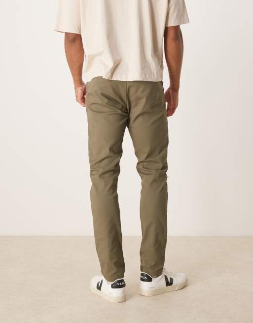 ASOS DESIGN – Spodnie chino o dopasowanym kroju w kolorze khaki, 4 z 5