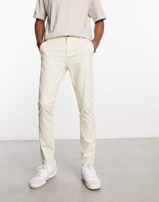 ASOS DESIGN – Spodnie chinosy o obcisłym kroju w kolorze ecru