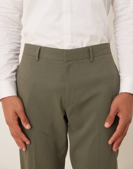 ASOS DESIGN – Spodnie garniturowe o obcisłym kroju w kolorze khaki, 4 z 5