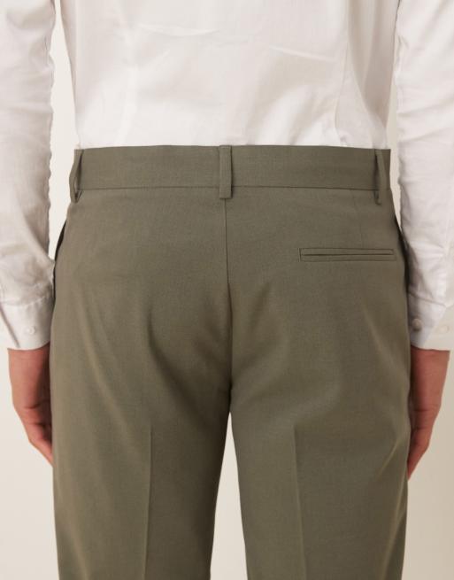 ASOS DESIGN – Spodnie garniturowe o obcisłym kroju w kolorze khaki, 5 z 5