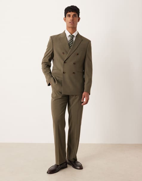 ASOS DESIGN – Spodnie garniturowe o prostym kroju w kolorze khaki - view 1