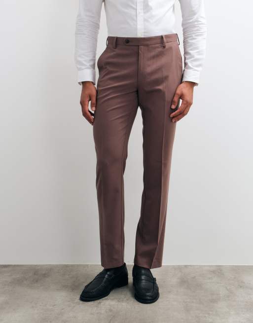 ASOS DESIGN spodnie garniturowe slim w kolorze liliowym, 2 z 5