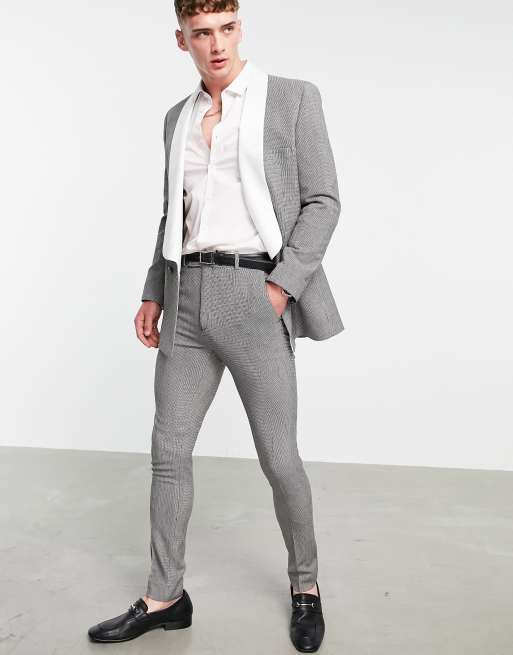 ASOS DESIGN – Spodnie smokingowe o obcisłym kroju w pepitkę