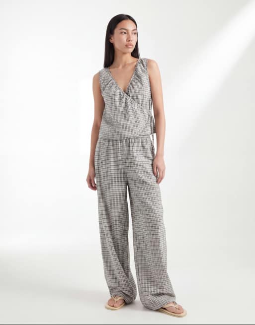 ASOS DESIGN elasticated waist co-ord trouser in check, 3 z 3