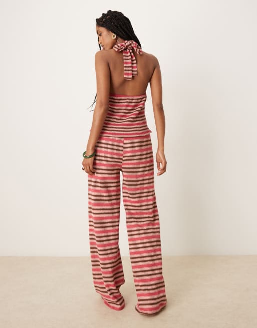 ASOS DESIGN – Spodnie w paski z szerokimi nogawkami, część zestawu, 3 z 5