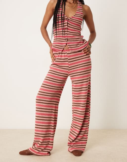 ASOS DESIGN – Spodnie w paski z szerokimi nogawkami, część zestawu, 5 z 5