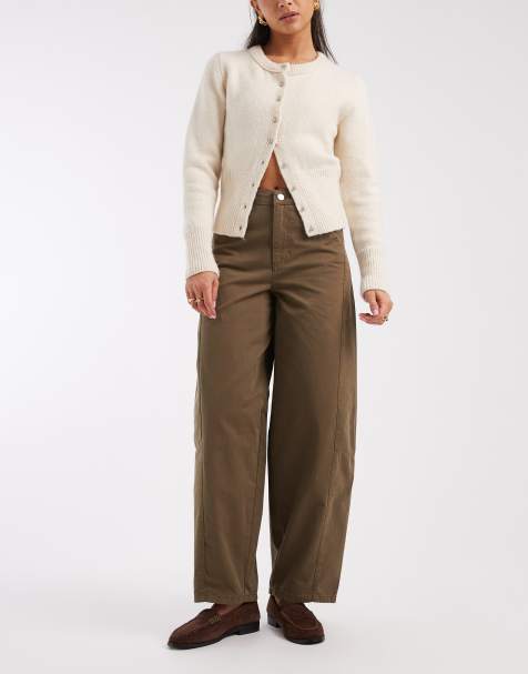 ASOS DESIGN – Spodnie z baryłkowymi nogawkami w kolorze khaki - view 1