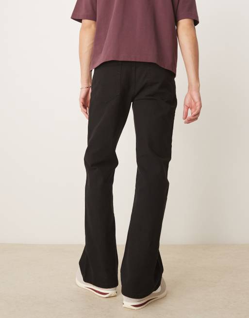 ASOS DESIGN – Spodnie z rozszerzanymi nogawkami w spranym czarnym kolorze, 5 z 5