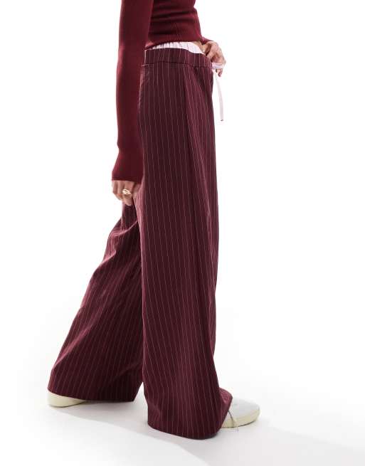 ASOS DESIGN – Spodnie z szerokimi nogawkami i kontrastową talią, 2 z 5