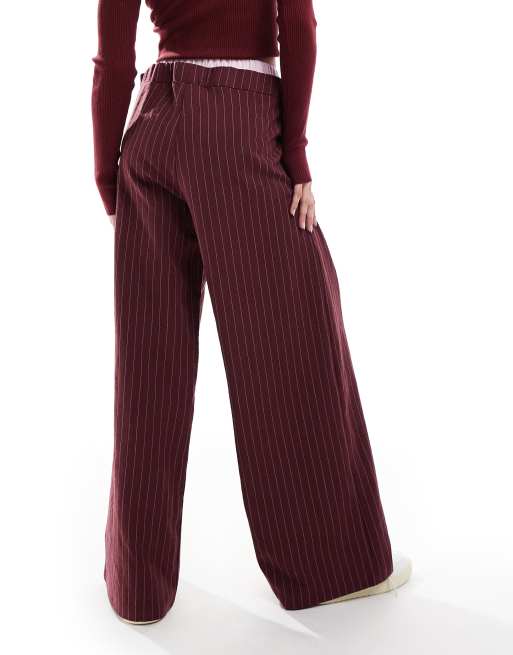 ASOS DESIGN – Spodnie z szerokimi nogawkami i kontrastową talią, 4 z 5