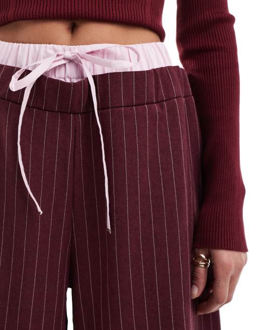 ASOS DESIGN – Spodnie z szerokimi nogawkami i kontrastową talią, 5 z 5