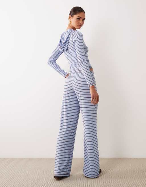ASOS DESIGN – Spodnie z szerokimi nogawkami w paski, część zestawu, 5 z 5