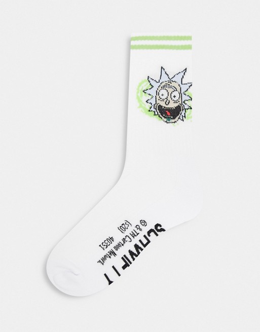 ASOS DESIGN sport sock with Rick & Morty design