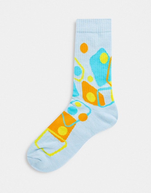 ASOS DESIGN sport socks with abstract design