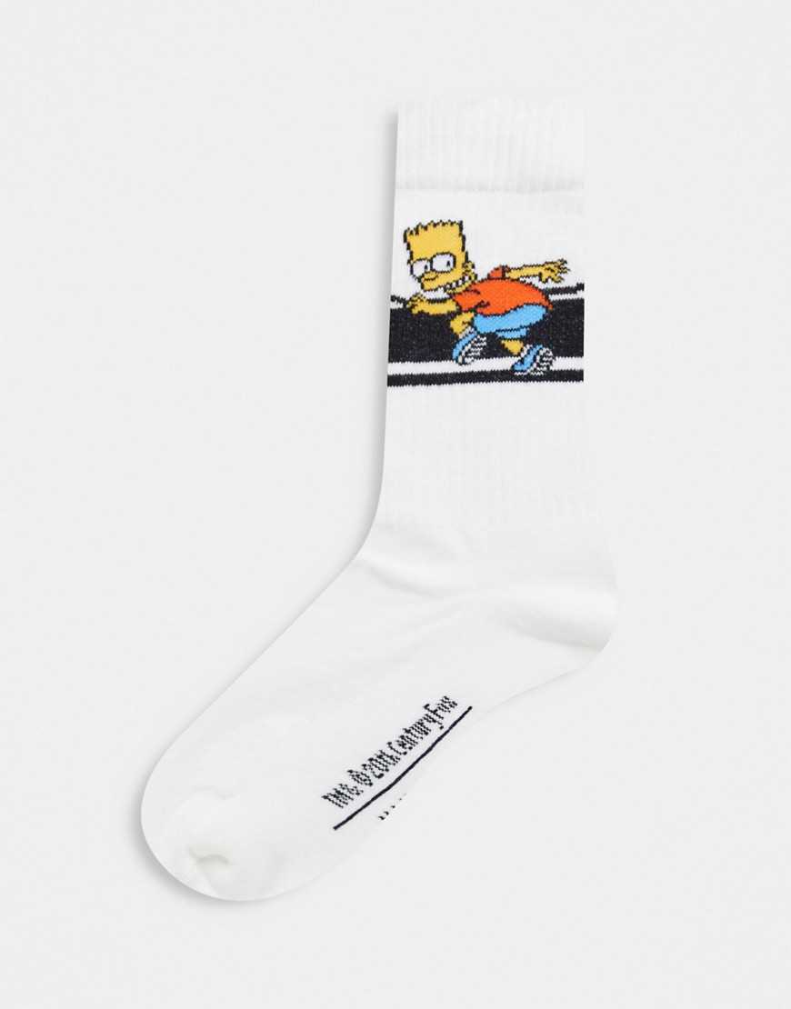 ASOS DESIGN sport socks with bart jumping over the fence-White