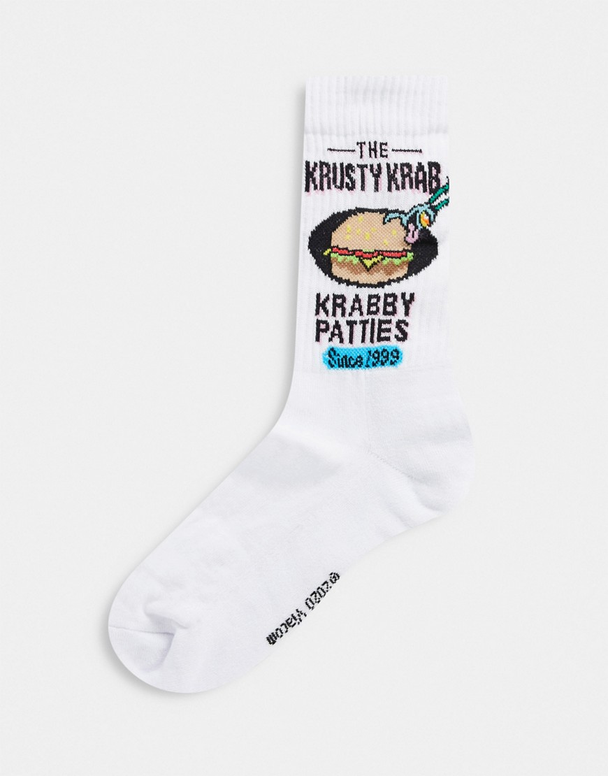 ASOS DESIGN sport socks with Krusty Crab logo design-Multi