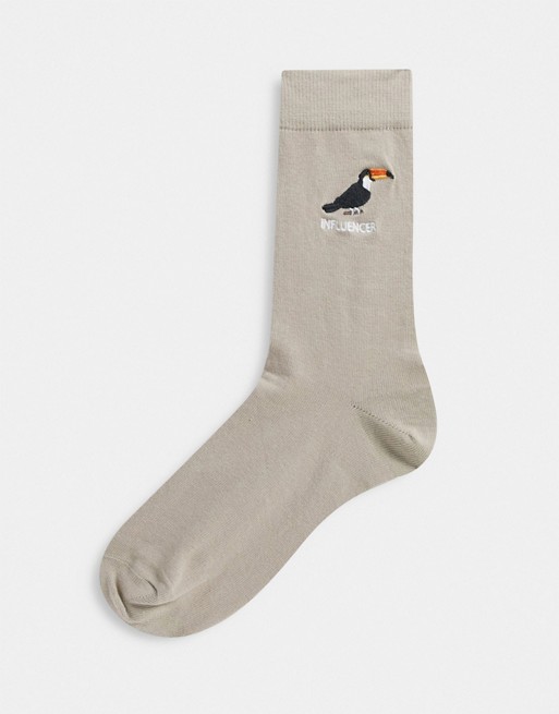ASOS DESIGN sport socks with toucan embroidery
