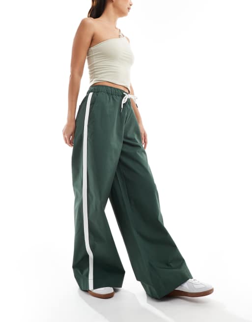ASOS DESIGN - Sportieve broek met trekkoord in de taille in groen