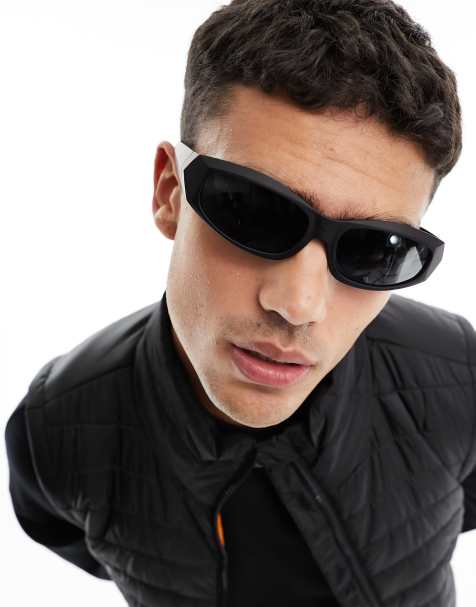 ASOS DESIGN – Sportliche Sonnenbrille in Mattschwarz mit Wrap-Around-Fassung - view 1