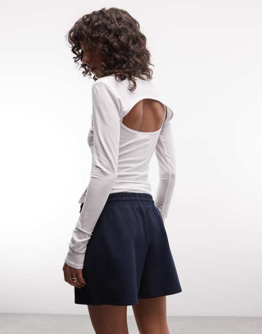 ASOS DESIGN sportowe szorty interlock granatowe, 5 z 5