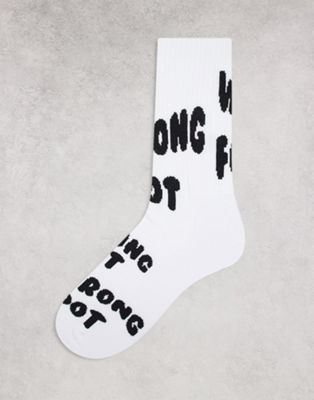 ASOS DESIGN sports sock with wrong foot slogan - ASOS Price Checker