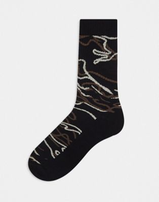 ASOS DESIGN sports socks in black with camo line design - ASOS Price Checker