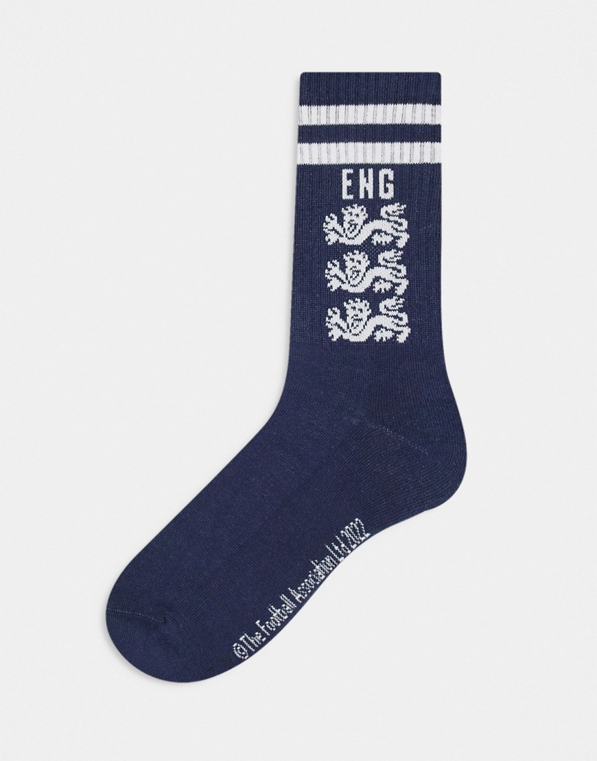ASOS DESIGN sports socks in navy with England design