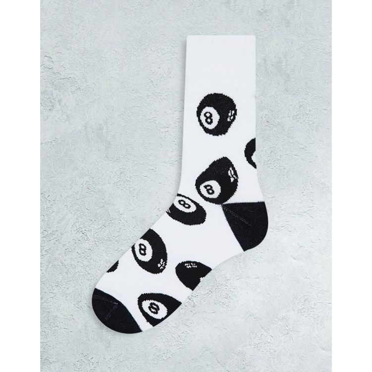 ASOS DESIGN sports socks with 8 ball print