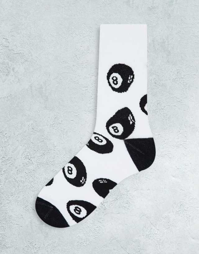 ASOS DESIGN sports socks with 8 ball print