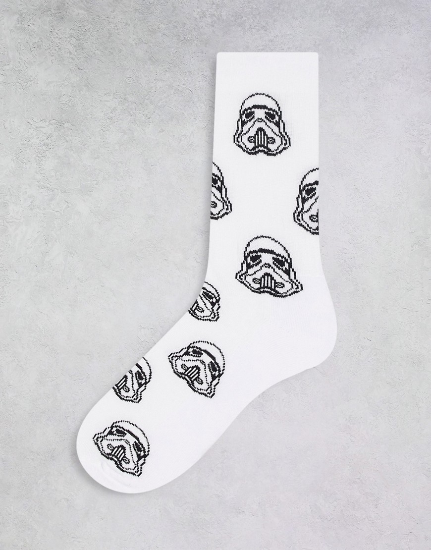 ASOS DESIGN sports socks with Stormtrooper in white
