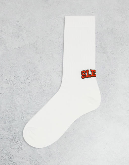 ASOS DESIGN – Sportsocken in Wollweiß mit „Sleepy“-Socken