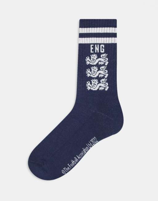 ASOS DESIGN - Sportsokken in marineblauw met Engeland-ontwerp