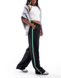 [ASOS DESIGN] ASOS DESIGN sporty tape panel pull on pants in black S Black