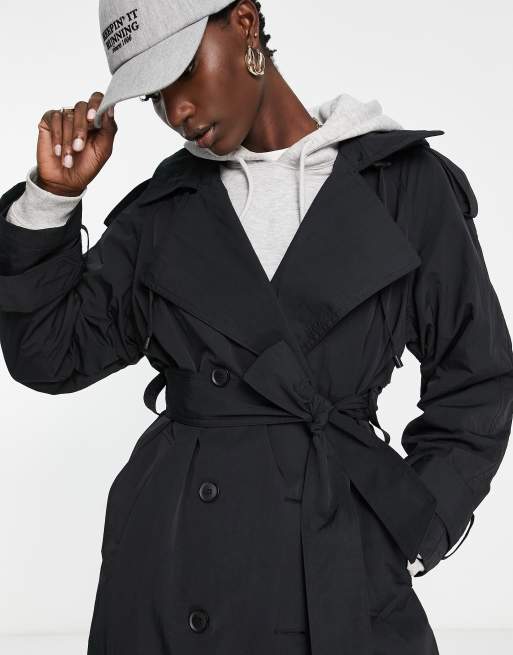 Trench coat with detachable on sale hood