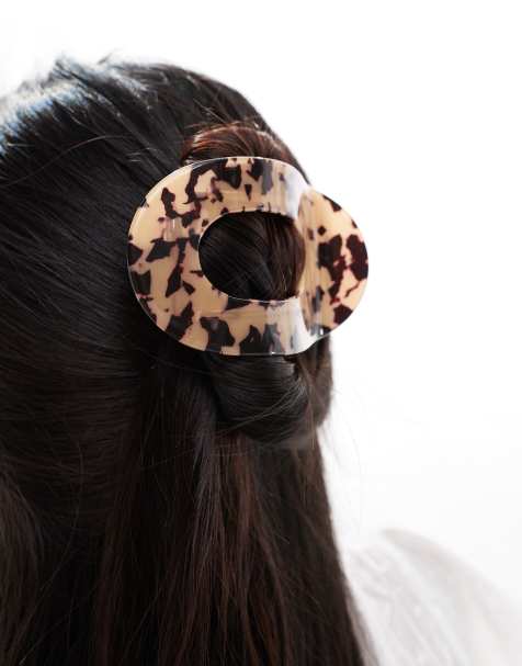 ASOS DESIGN – Spräcklig hårklämma i extra stor design - view 1