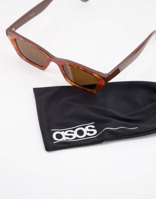 ASOS DESIGN – Spräckliga solglasögon i cateye-modell med fasad kant, 4 av 4