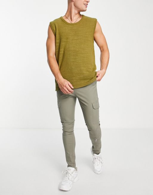 ASOS Design Slim Cargo Pants with Multipockets