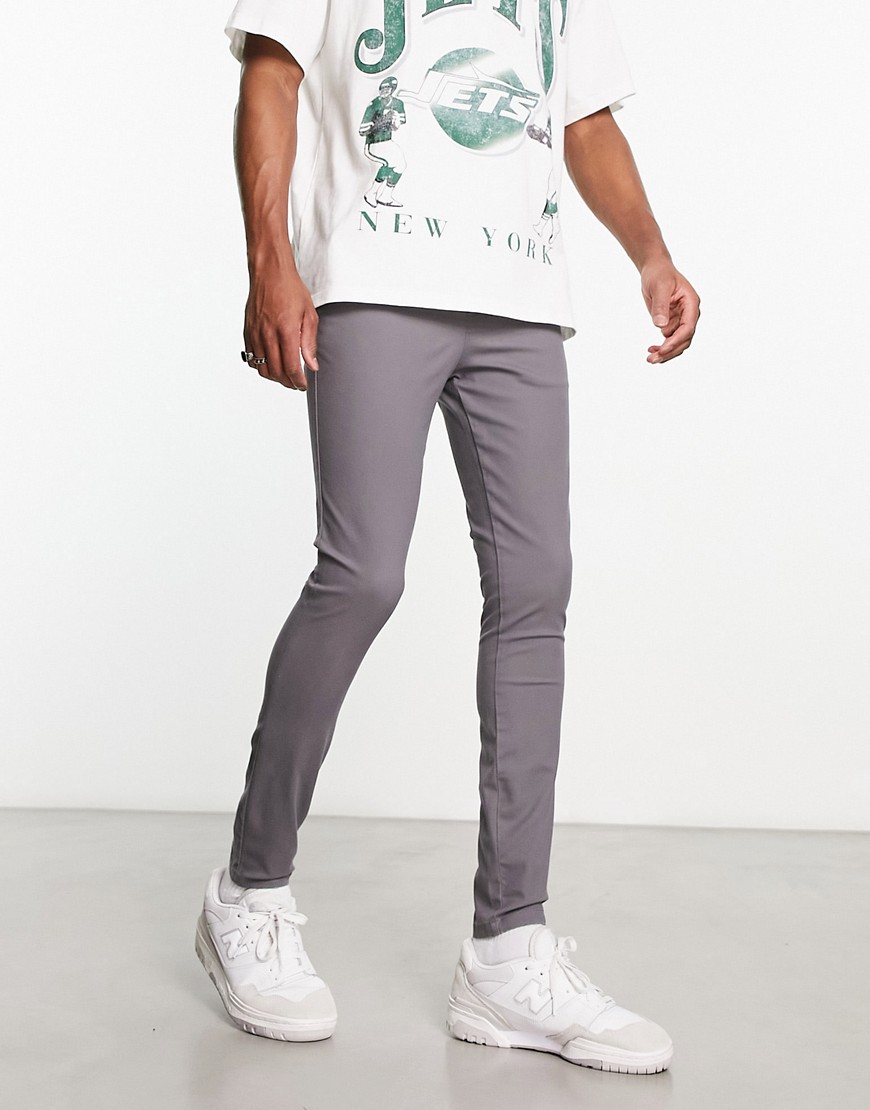 ASOS DESIGN spray on chinos in charcoal-Grey