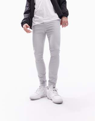 ASOS DESIGN spray on chinos in light gray