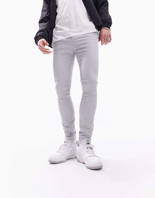 ASOS DESIGN spray on chinos in light grey