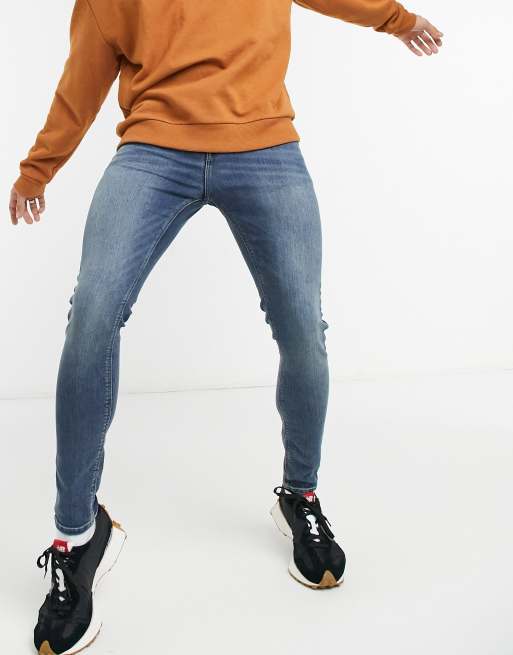 ASOS DESIGN - Spray on-jeans i mørk vintage-vask med power-stretch, 4 af 4