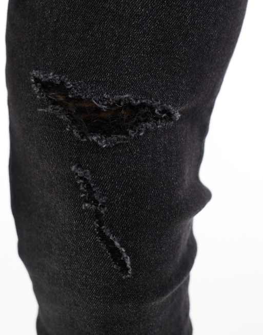 ASOS DESIGN - Spray on-jeans i power stretch i vasket sort, 2 af 5