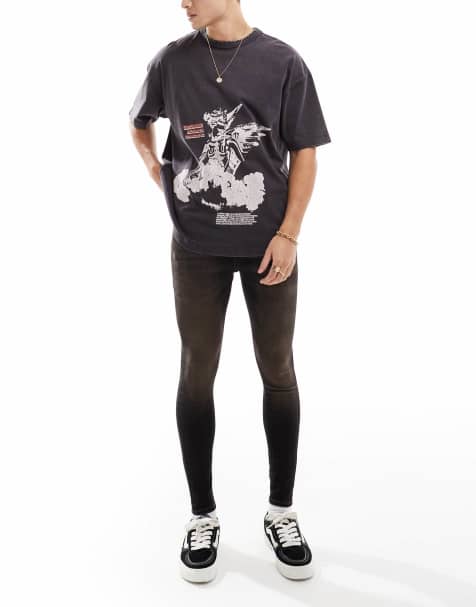ASOS DESIGN spray on jeans in brown - view 1