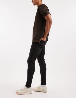 Asos Design Spray On Jeans In Brown