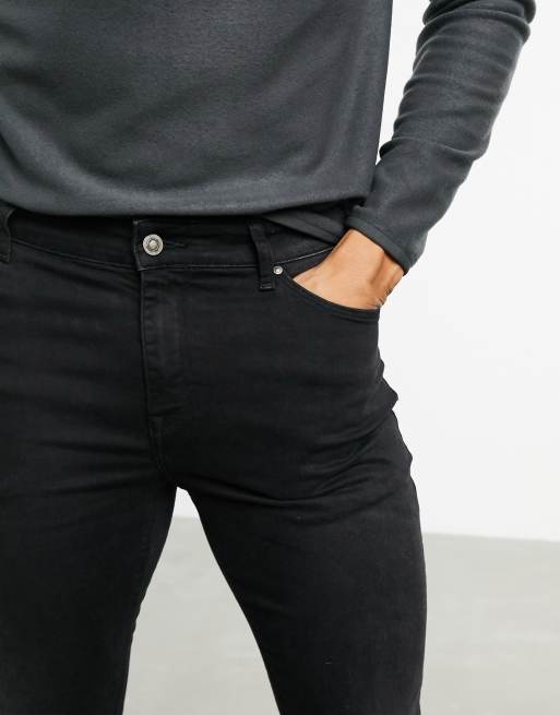 ASOS DESIGN spray on jeans in power stretch in washed black, 4 of 4