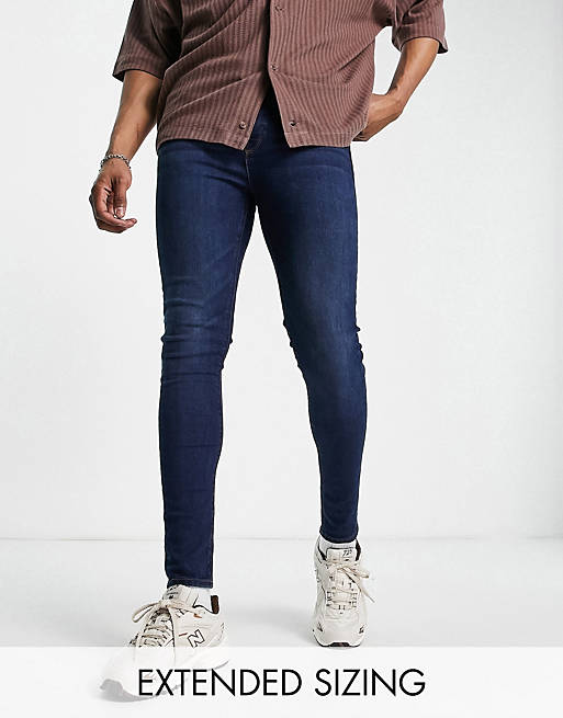 ASOS DESIGN - Spray-on jeans met powerstretch in donkere wassing