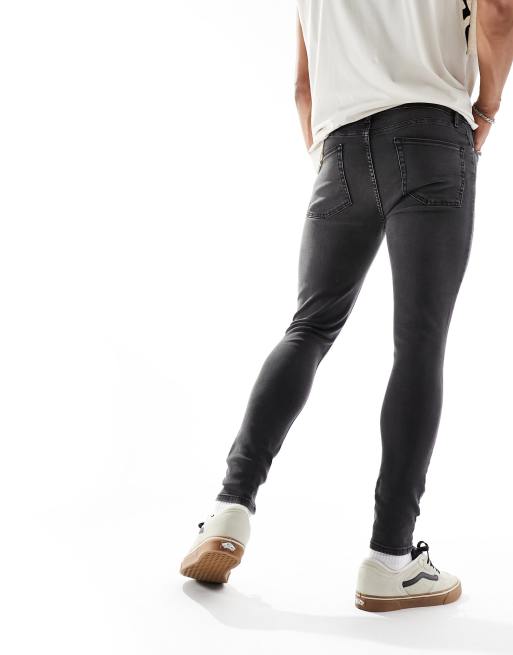 ASOS DESIGN spray on jeans in power stretch denim in light wash